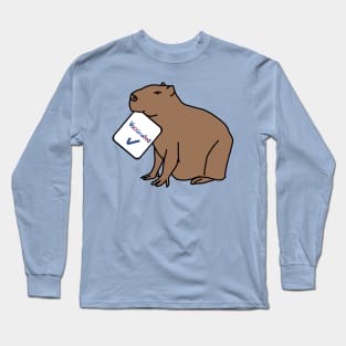 Capybara with Vaccinated Sign Long Sleeve T-Shirt